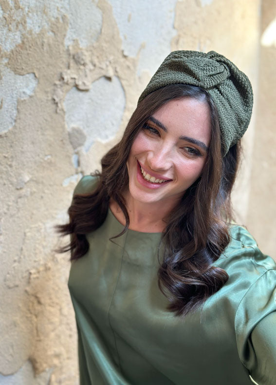 Wide Zoe Headband, Olive Green