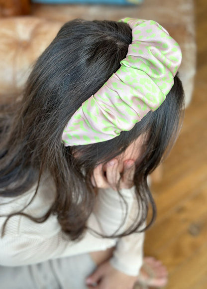 Viola Headband, Nude and Green Patterned