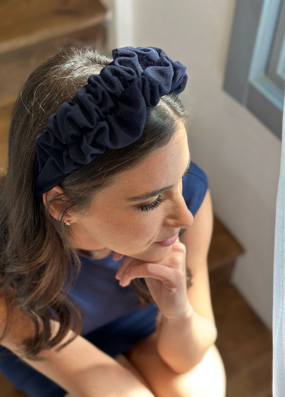 Renee Headband, Navy Blue