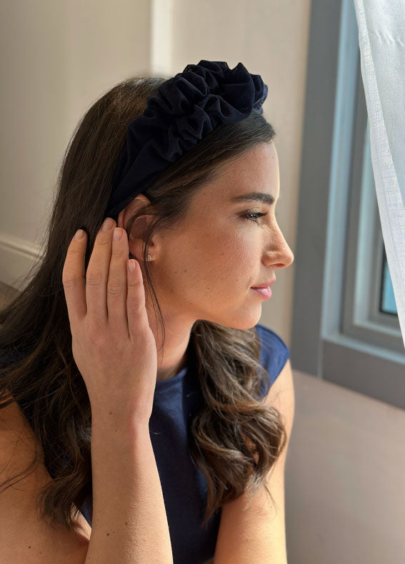 Renee Headband, Navy Blue