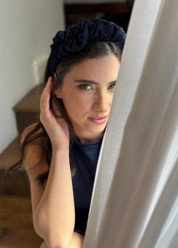 Renee Headband, Navy Blue