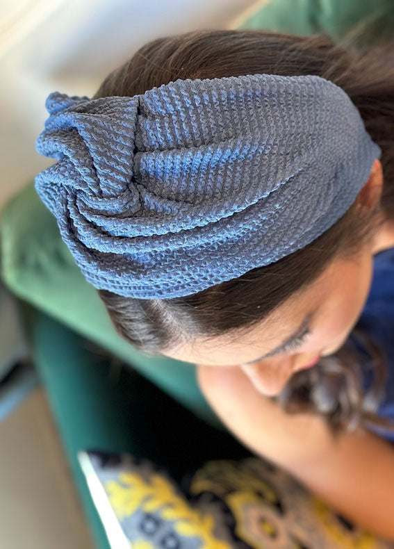 Wide Zoe Headband, Denim