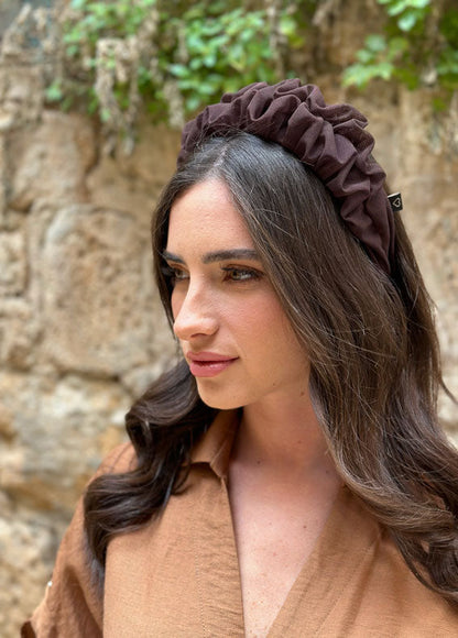 Renee Headband, Chocolate Brown