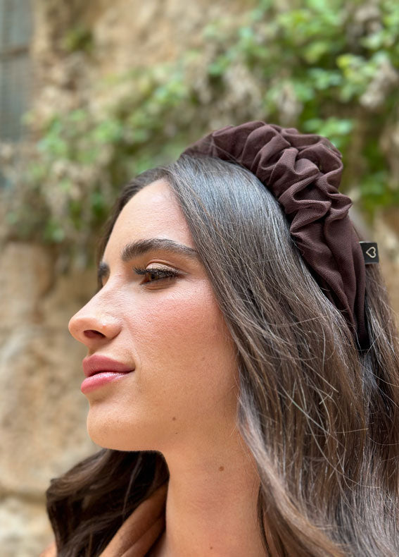 Renee Headband, Chocolate Brown