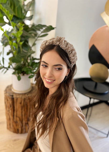 Viola Headband, Bronze Sequin