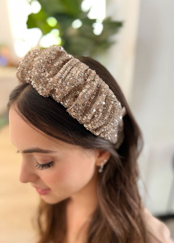 Viola Headband, Bronze Sequin