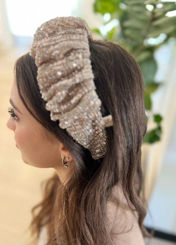 Viola Headband, Bronze Sequin