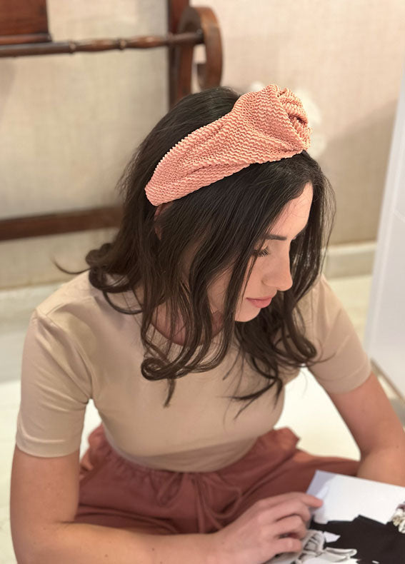 Zoe Headband, Peach Pink