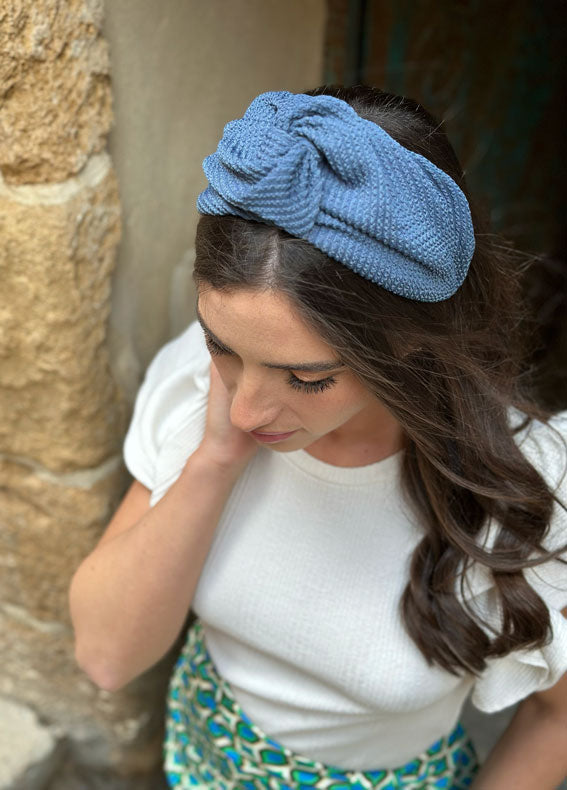 Medium Zoe Headband, Denim Blue