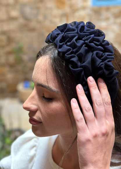 Wide Renee Headband, Navy Blue