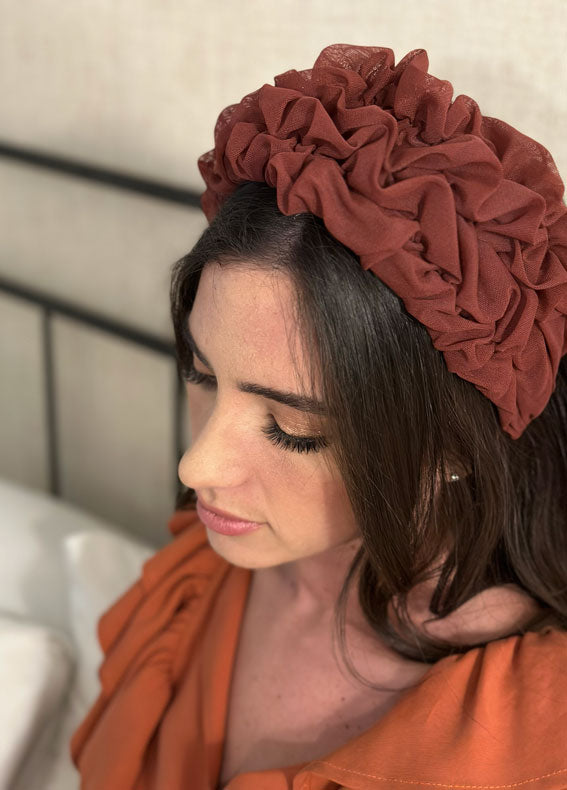 Wide Renee Headband, Terracotta