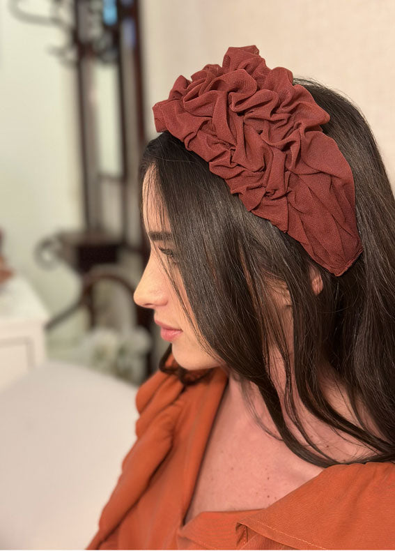 Wide Renee Headband, Terracotta