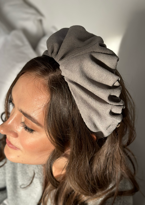 Medium Celine Headband, Gray Corduroy