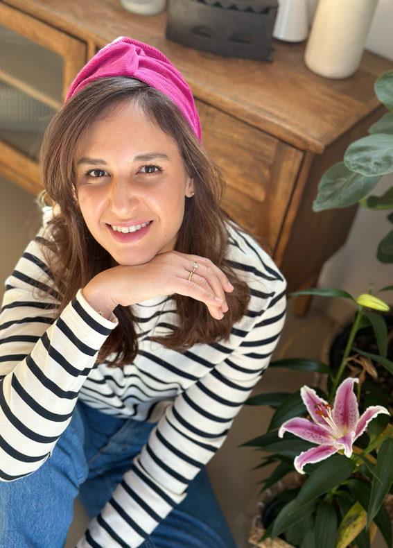 Wide Zoe Headband, Corduroy Fuchsia