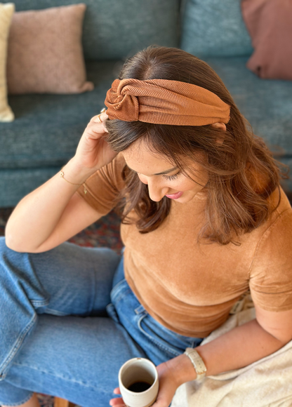 Zoe Headband, Corduroy Camel