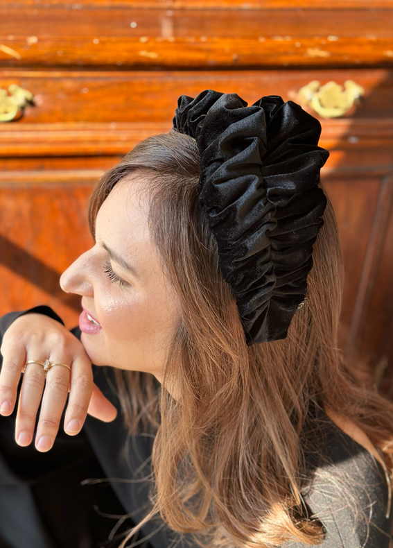 Wide Nemesis Headband, Black Velvet