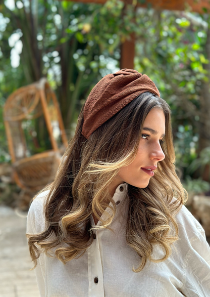 Wide Zoe Headband, Brown