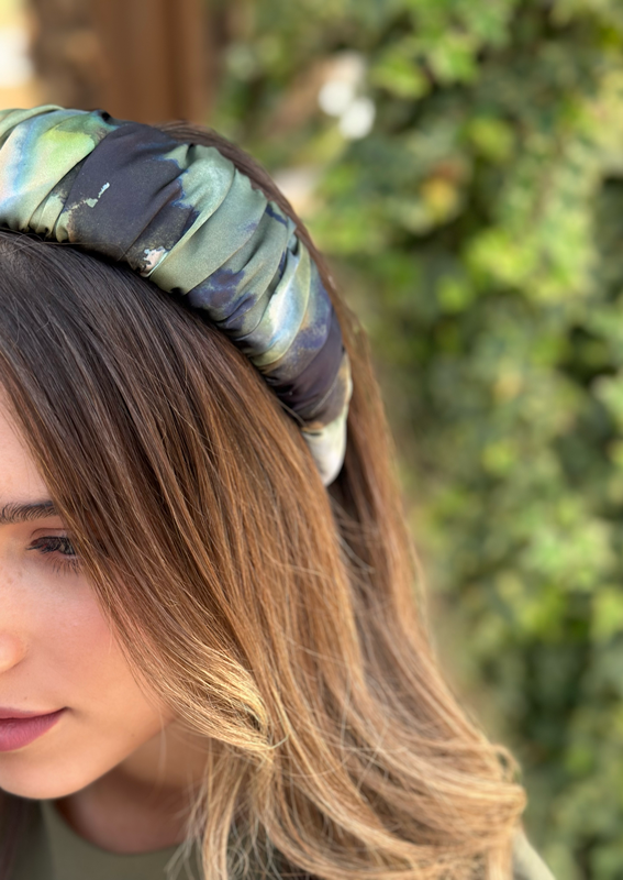 Mila Headband, Printed Greens