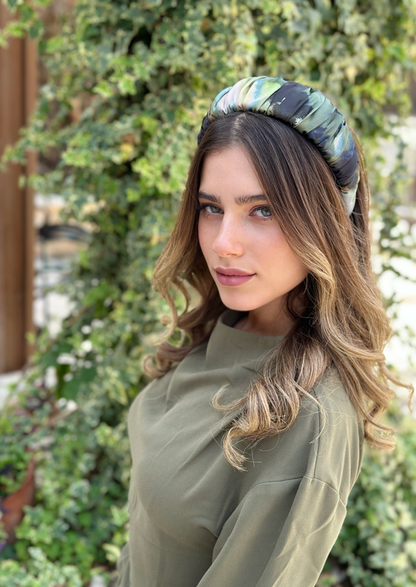 Mila Headband, Printed Greens