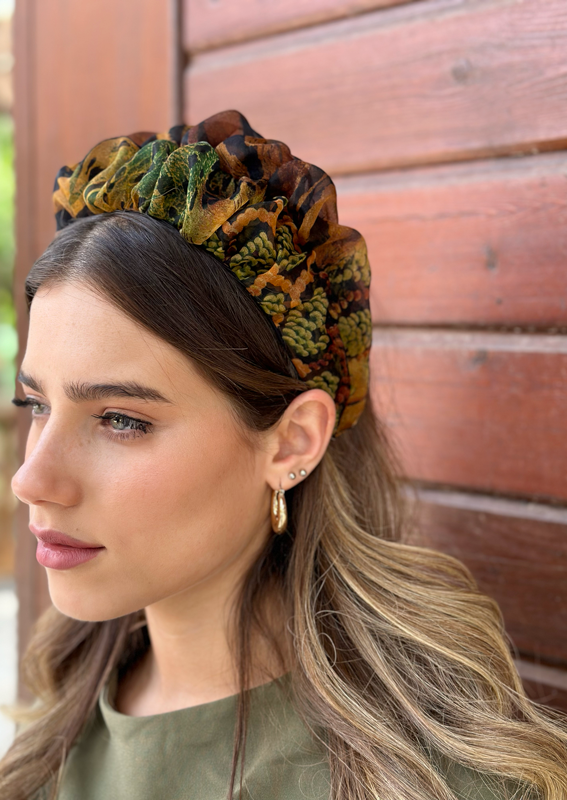 Medium Renee Headband, Rome Print