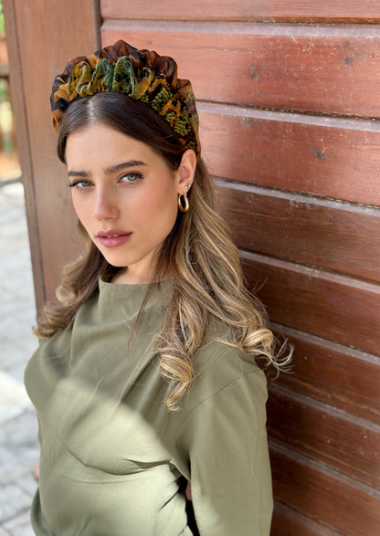 Medium Renee Headband, Rome Print