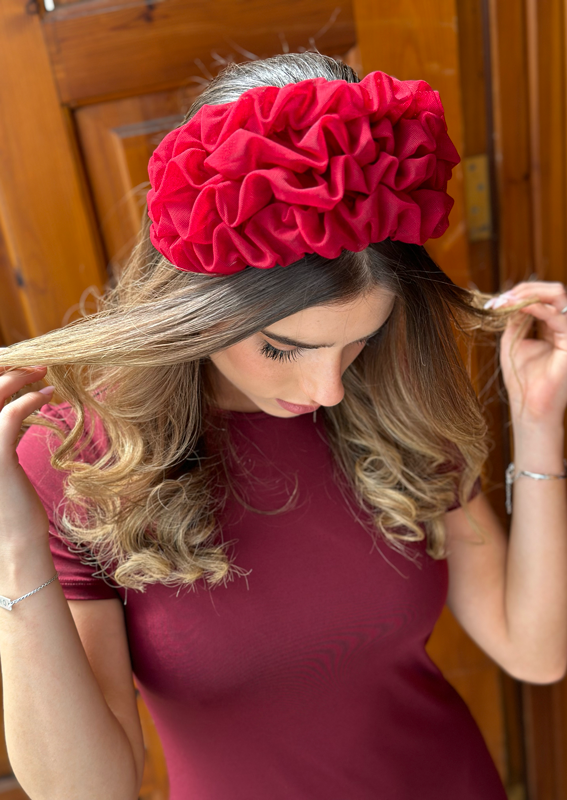 Wide Renee Headband, Red