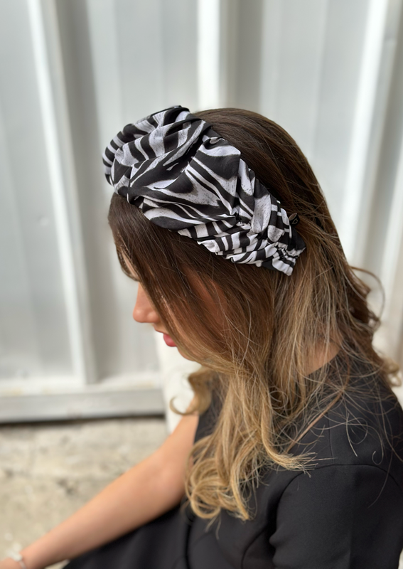 Wide Jan Headband, Zebra Print