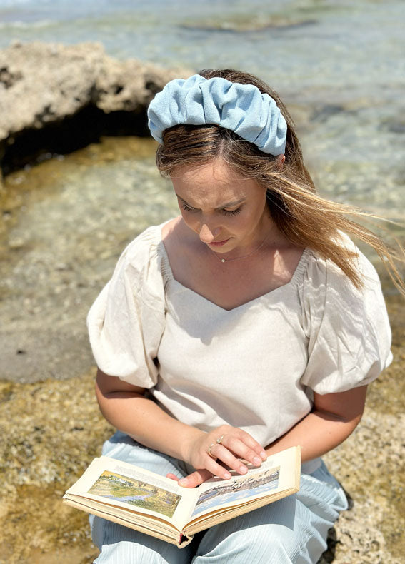 Viola Headband, Light Denim