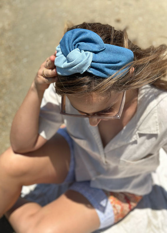 Lotus Headband, Denim Mix