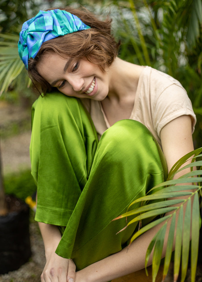 Wide Sana Headband, Blue &amp; Green