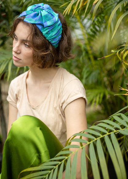 Wide Sana Headband, Blue &amp; Green