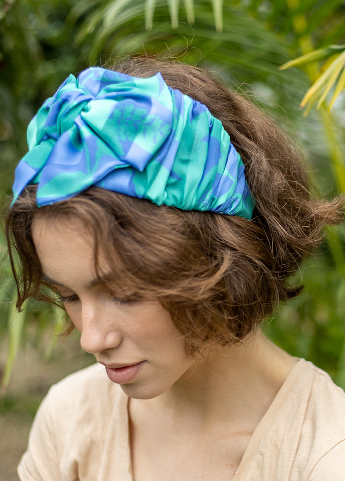 Wide Sana Headband, Blue &amp; Green