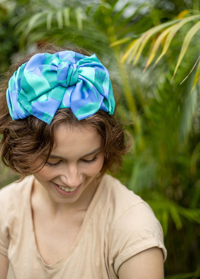 Wide Sana Headband, Blue &amp; Green