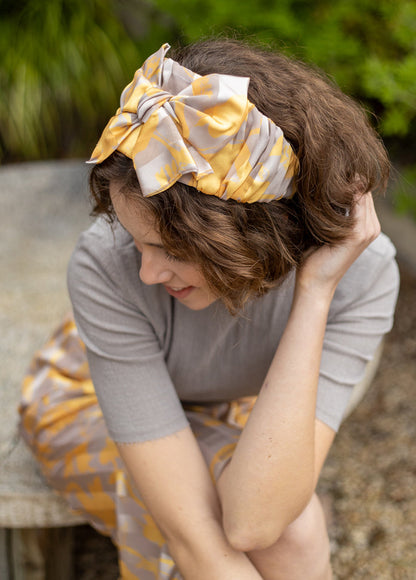 Wide Sana Headband, Yellow &amp; Nude