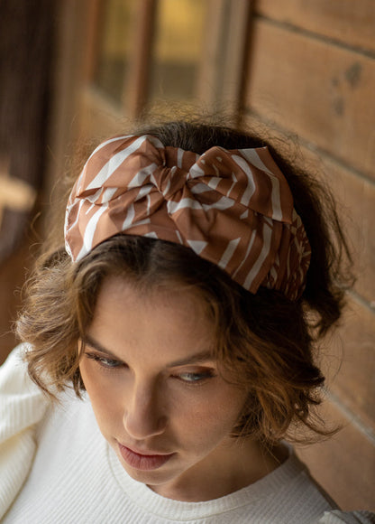 Sana Headband, Brown &amp; White