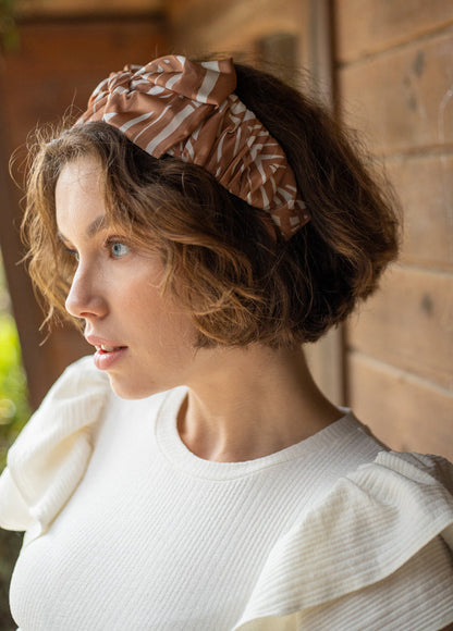 Sana Headband, Brown &amp; White