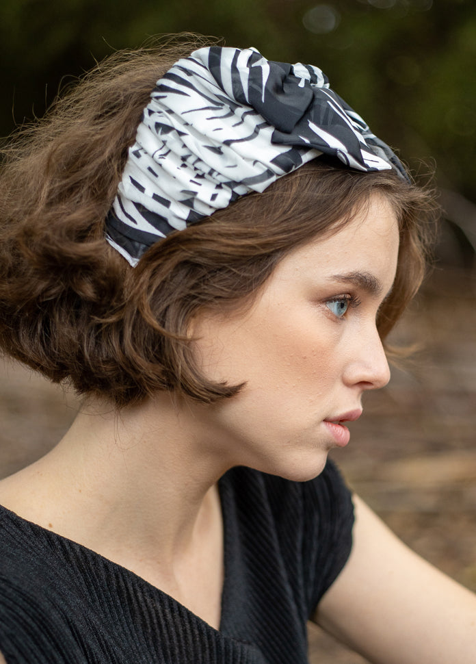 Wide Sana Headband, Black &amp; White