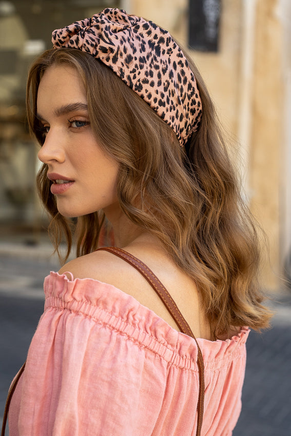 Mary, Tie-in-Back, Pink Animal Print