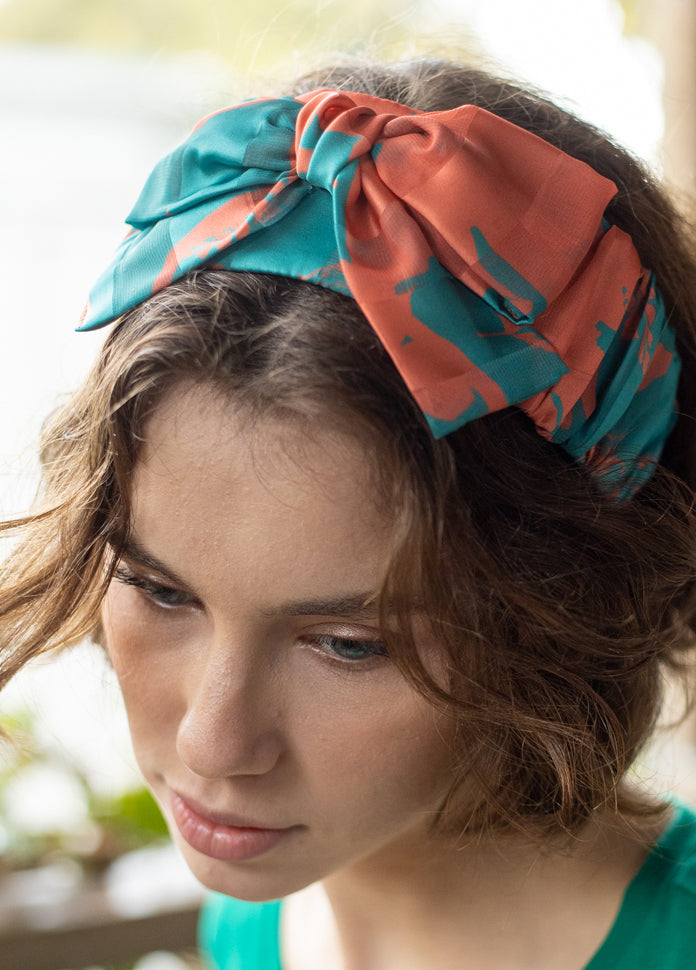 Sana Headband, Green &amp; Orange