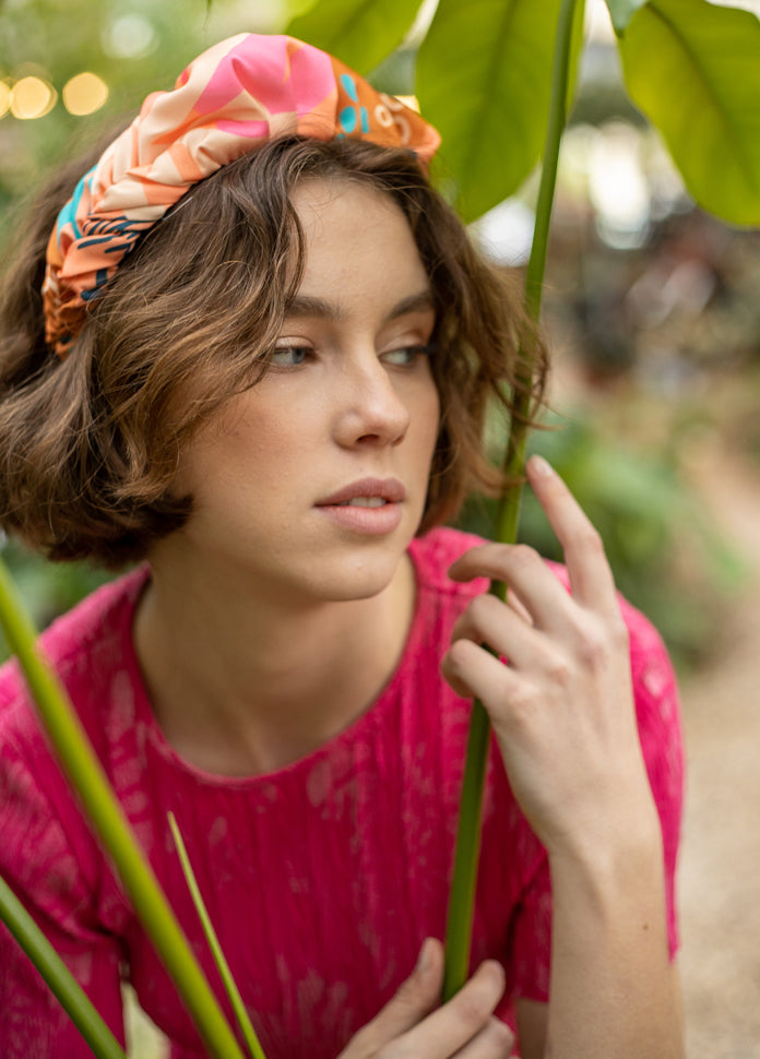 Jan Headband, Patterned Orange