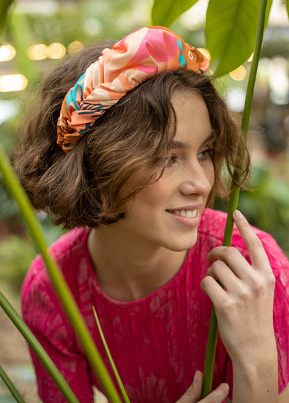 Jan Headband, Patterned Orange