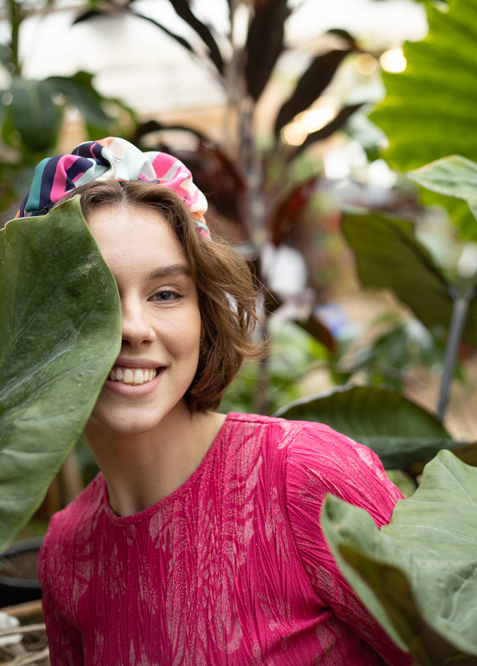 Jan Headband, Patterned Blue