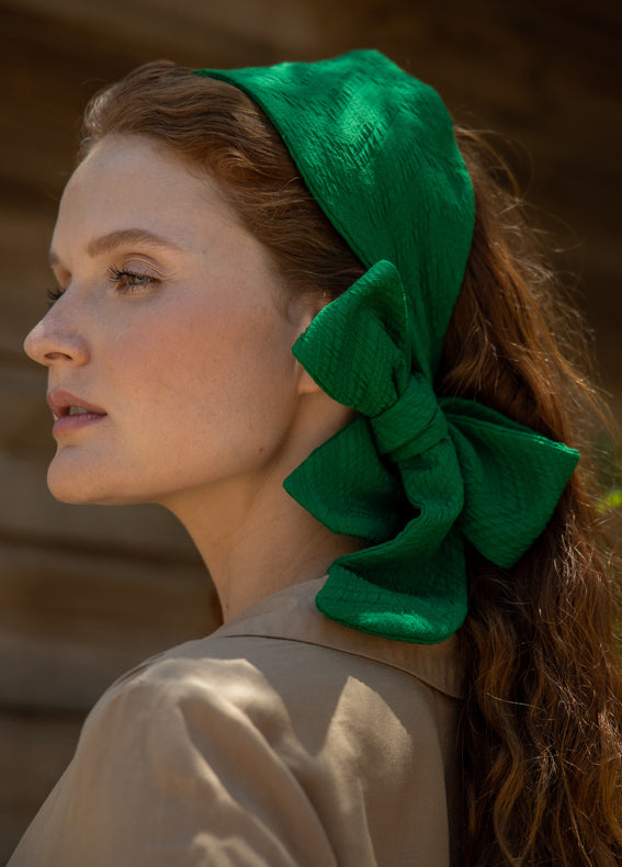 Yarden Headband with Ribbons, Green