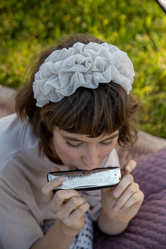 Wide Renee Headband, Beige