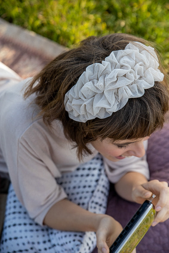 Wide Renee Headband, Beige