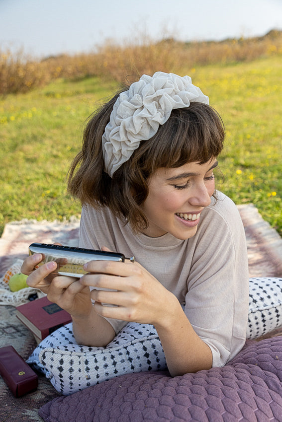 Wide Renee Headband, Beige