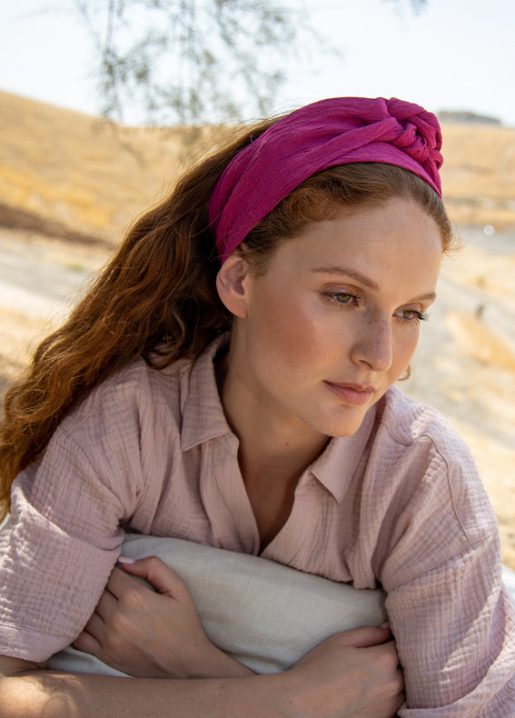 Yarden Headband with Ribbons, Pink