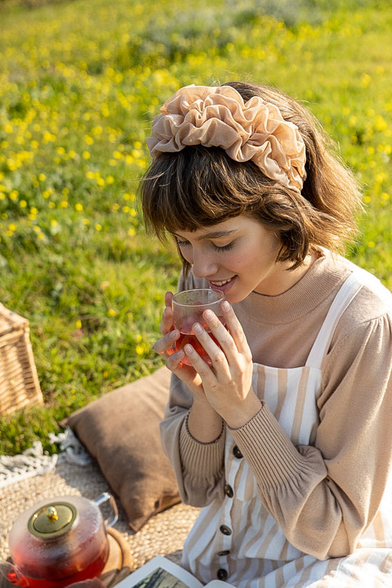 Wide Renee Headband, Nude