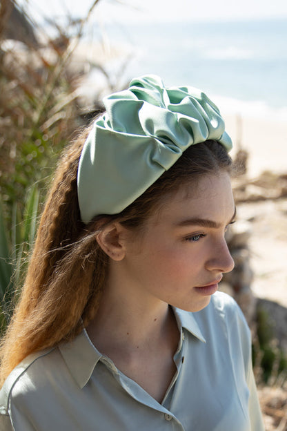 Wide Emilia Headband, Mint Green