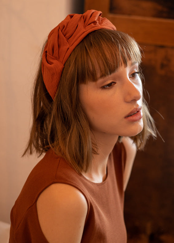 Wide Nika Headband, Terracotta